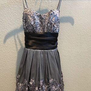 B Darlin gray and black party/evening dress
